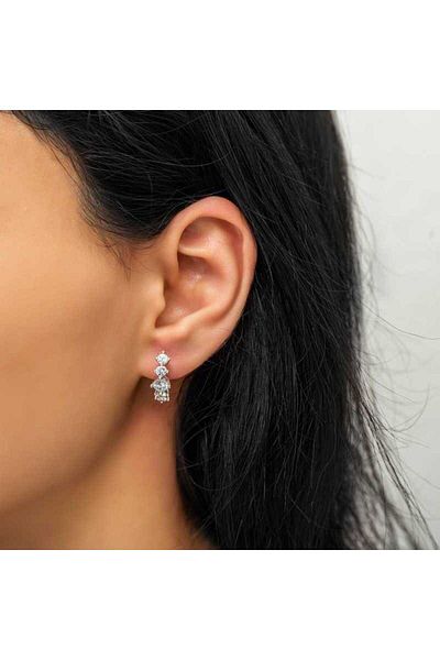 norsary Silver 5 Stone Earrings