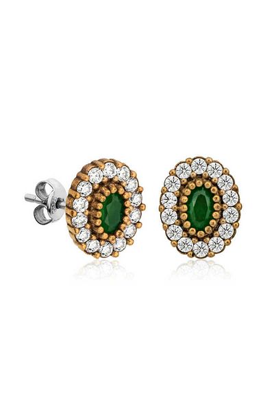 norsary Silver Authentic Oval Studded Earrings