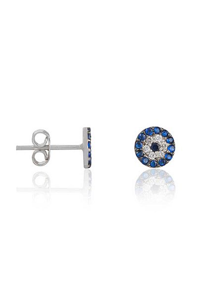 norsary Silver Evil Eye Stud Earrings