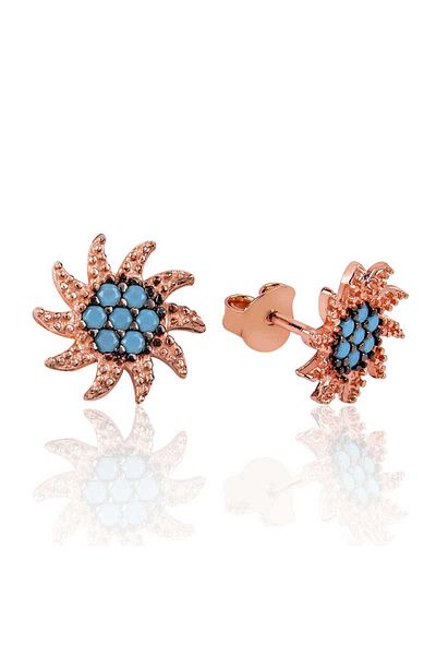 norsary Silver Sun Stud Earrings