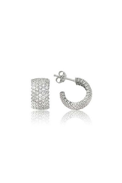 norsary Silver Five Rows White Tamtur Earrings