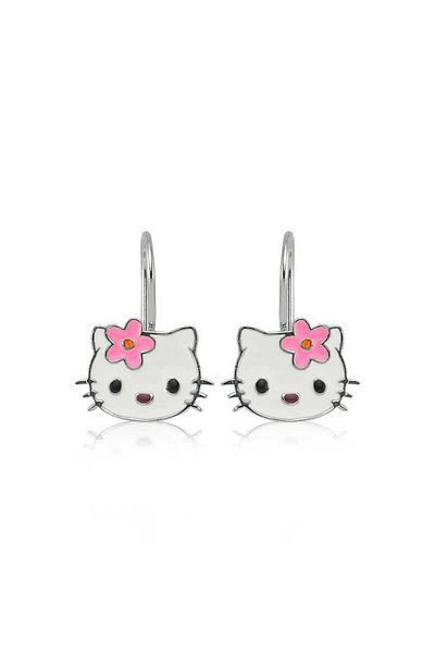 norsary Silver Cat Dangle Children's Earrings