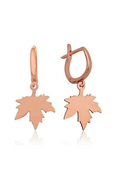 norsary Silver Leaf Earrings