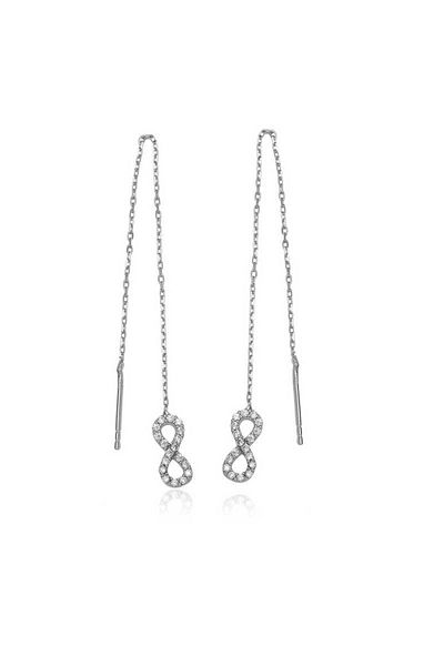 norsary Infinity Earrings with Silver Chain