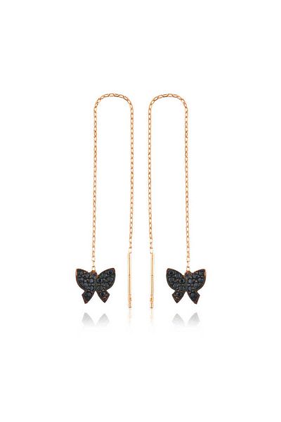 norsary Silver Butterfly Chain Earrings