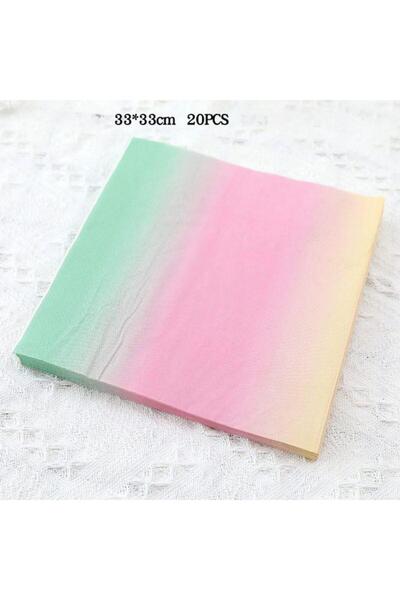 Choice4 20PCS Napkin Rainbow Tableware Set for Birthday Party Decorati Rainbo...