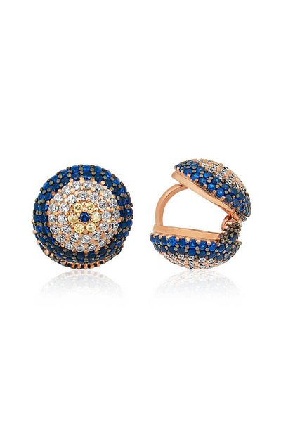 norsary Silver Double Sided Evil Eye Earrings