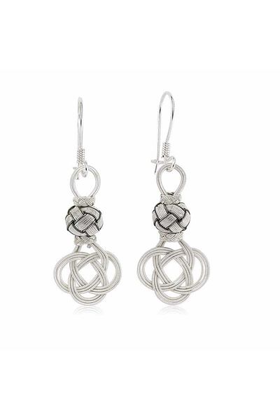 norsary Silver Trabzon Knitted Kazaz Women's Earrings