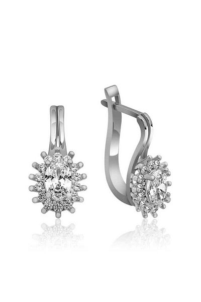 norsary Silver Crab Oval Cut Earrings
