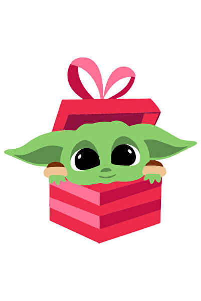 INOVATIX Set de 8 piese, autocolant Baby Yoda este un cadou, INOVATIX®. 6 cm