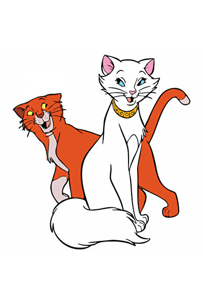 INOVATIX Set de 8 piese, Autocolant Aristocrații Thomas O'Malley cucerind Duc...