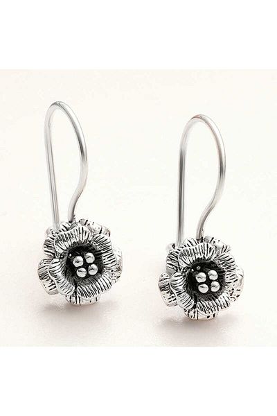 norsary Silver Dangle Rose Women's Earrings