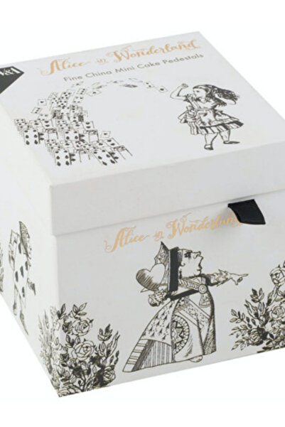 MIKASA X V&A Alice in Wonderland Porcelain 10cm 2Pcs Cake, Cake Stand