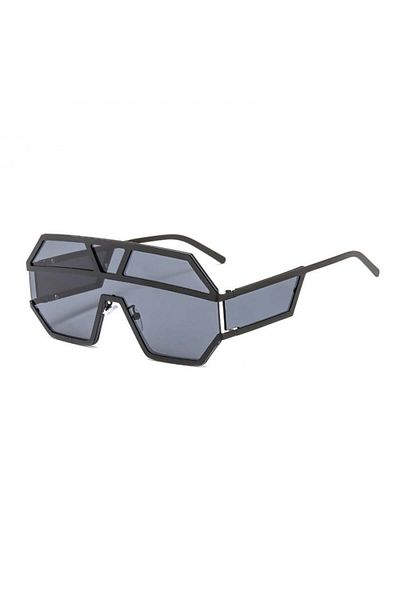 Tessero Ochelari de soare, unisex, model Shield, oversize, lentile laterale, protectie UV400, Tessero, negru