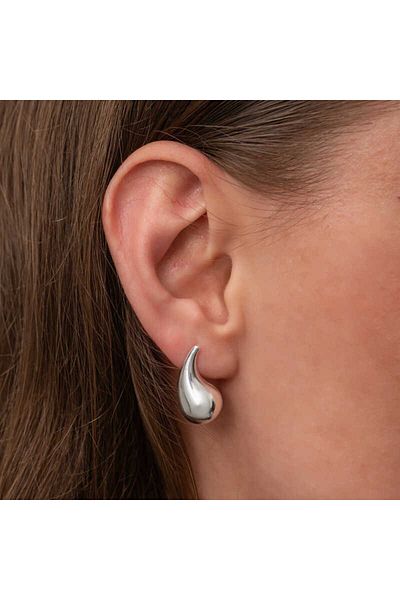 norsary Silver Tear Drop Studded Women's Earrings