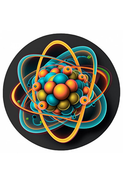 INOVATIX Set de 8 bucăți, autocolant cu structura atomică, INOVATIX®. 6 cm