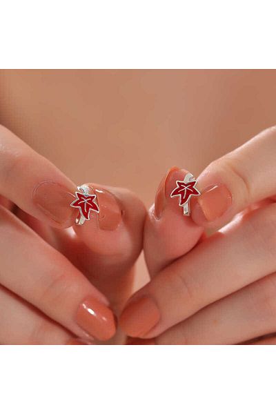 norsary Silver Plane Leaf Children's Earrings
