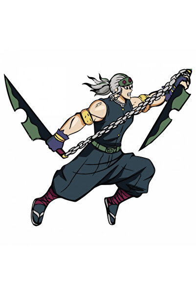 INOVATIX Set de 8 piese, autocolant Tengen Uzui Demon Slayer, INOVATIX®. 6 cm