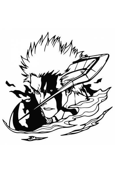 INOVATIX Set de 8 piese, autocolant Anime Bleach Zangetsu, INOVATIX®. 6 cm