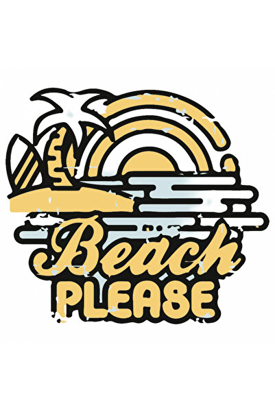 INOVATIX Set de 8 piese, autocolant Beach Please, INOVATIX®. 6 cm