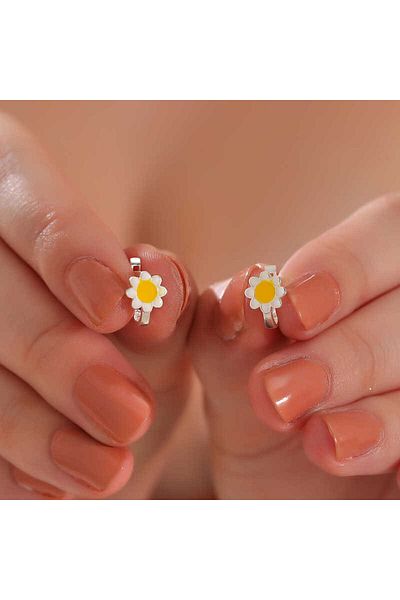 norsary Silver Daisy Children's Earrings