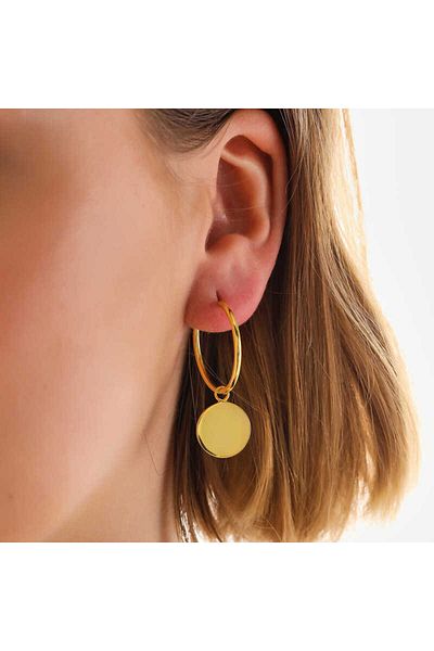 norsary Silver Gold Dangle Hoop Women's Earrings