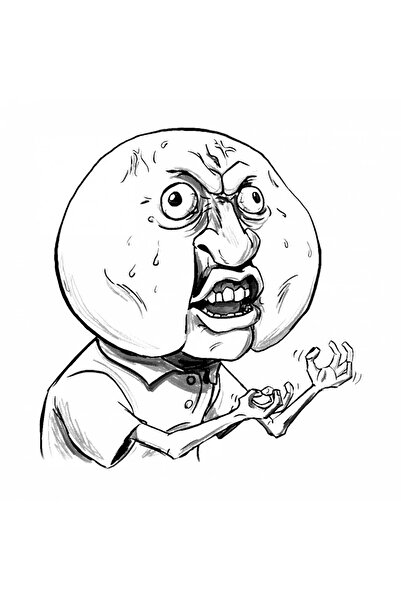 INOVATIX Set de 8 piese, autocolant Y U NO Face of Troll Meme, INOVATIX®. 6 cm