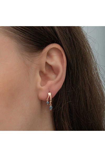 norsary Silver Rose Dangle Mystic Topaz Women's Earrings