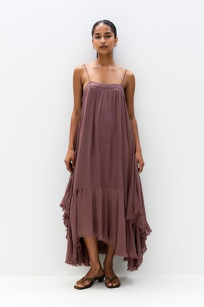 Pull & Bear Midi dress with ruffled hem