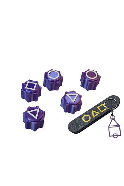 OEM Gonggi game set with stand, Squid Game, 3D printed, silk purple