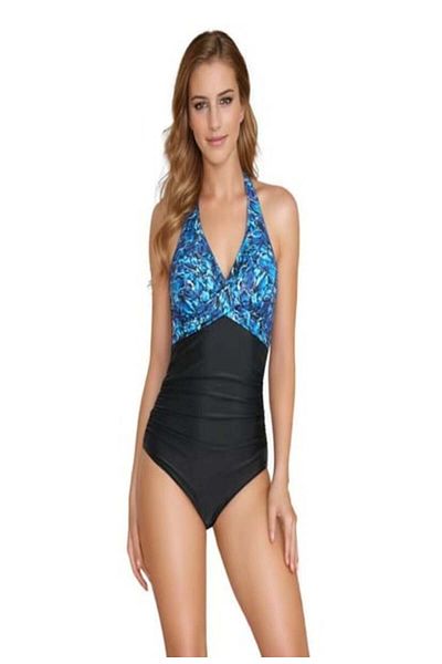 Tessero Women's one-piece swimsuit, body type, shaper, Tessero, V-neck, size L I