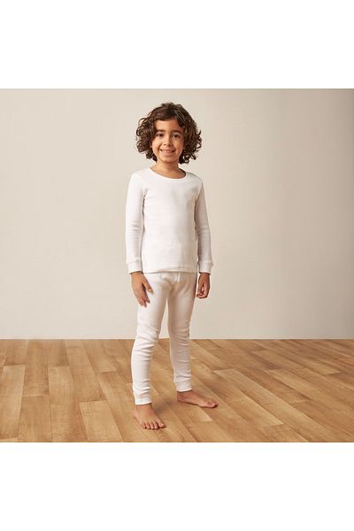 Juniors Solid Thermal T-Shirt And Pyjama Set