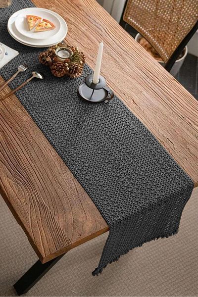 nonamino Organic Cotton Lace Runner Butterfly Pattern 150x35