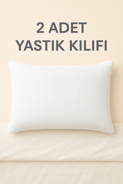 Talia Home 2 Pcs Quilted Patterned Air Permeable Pillow Case - 50X70Cm