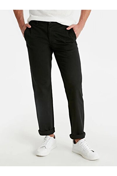 LC Waikiki LCWAIKIKI Classic Siyah Geniş Kalıp Gabardin Chino Pantolon
