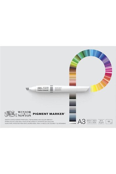 Winsor Newton Pigment Marker Layout Bond 75 gsm White A3 50 Sheets