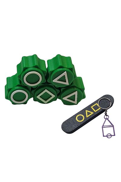 OEM Gonggi game set with stand, Squid Game, 3D printed, green