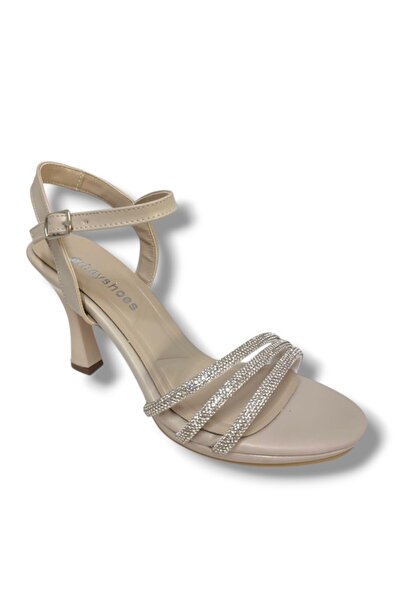 ERBAY 84-25 Sandale de damă din piele cu 3 benzi și pietre