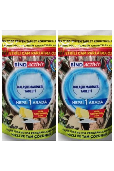BİND Bind Activit 100 Tablets (2X50) Dishwasher Tablets – All in 1 – Domestic & Economic Package