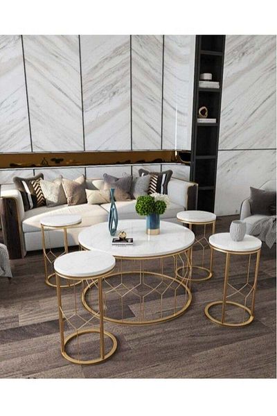 l'elefante 5-Piece Modern Coffee Table Set