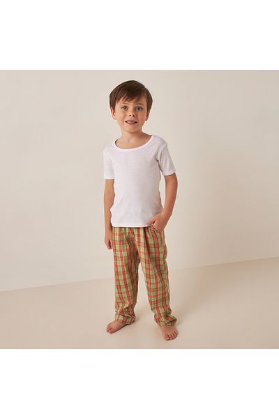 Juniors Textured Thermal Vest With Crew Neck And Short Sleeves