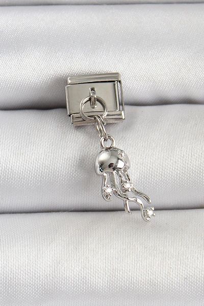 Celira Steel Silver Color Jellyfish Nomination Charm