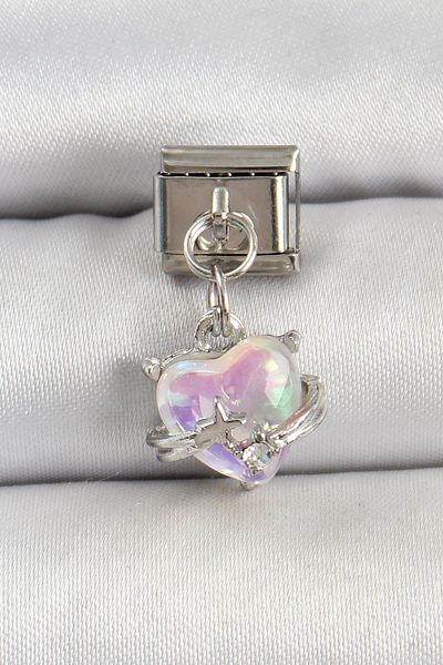 Celira Steel Silver Color Heart Nomination Charm