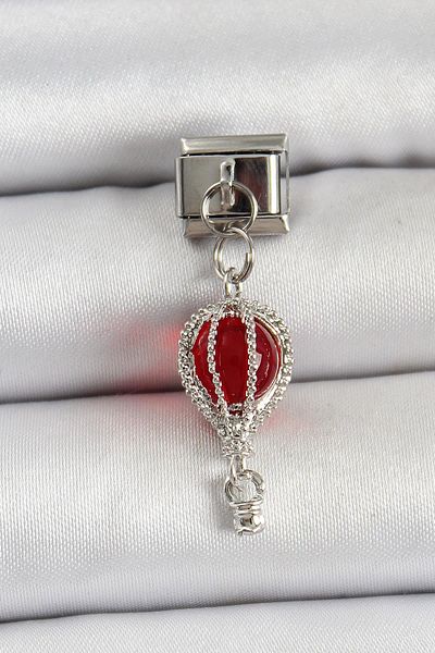 Celira Steel Silver Color Red Flying Balloon Model Nomination Charm