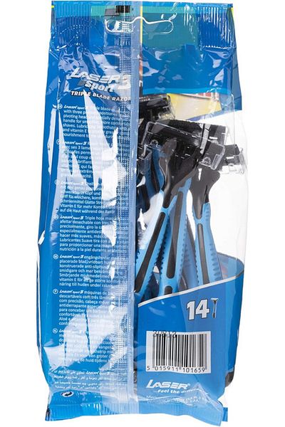 Laser Sport 3 Tripple Blade Disposable Shaving Razor-14 Pieces