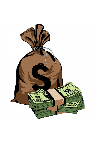 INOVATIX Set de 8 autocolante cu pungă de bani, INOVATIX®. 6 cm