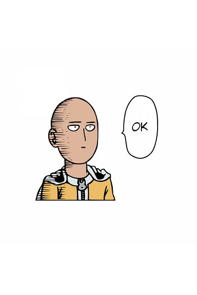 INOVATIX Set de 8 piese, autocolant Saitama One Punch Man OK, INOVATIX®. 6 cm