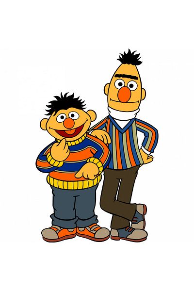 INOVATIX Set de 8 piese, autocolant Sesame Street Bert și Ernie, INOVATIX®. 6 cm