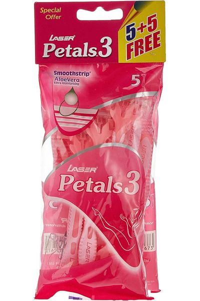 Laser Petals 3 Three Blade Disposable Shaving Razor for Women-10 Pieces