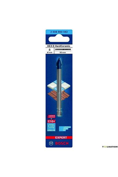 Bosch Expert Hex-9 Hard Ceramic Drill Bit Silver and Blue
